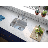 Pelican PL-VS1815 18G Stainless Steel Single Bowl Undermount Kitchen Sink 18-1/2'' x 15''